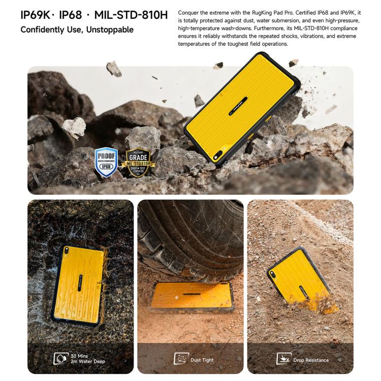 Ulefone Ulefone Rugking Pad Pro, 8 GB + 128 GB, 8,68 Zoll, Android 16, Unisoc T7250 Octa-Core-Prozessor, 4G