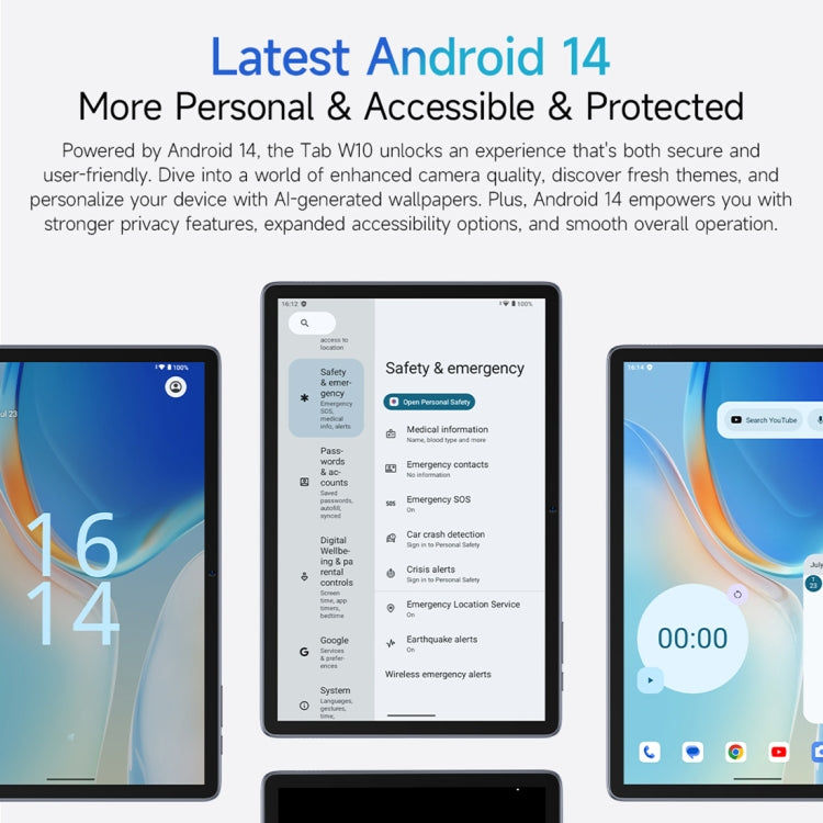 Ulefone Ulefone Tab W10 WiFi Tablet-PC, 10,1 Zoll Android 14 Unisoc T606 Octa Core